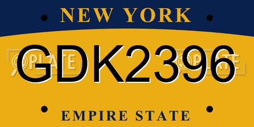 GDK2396 New York License Plate