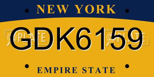 GDK6159 New York License Plate