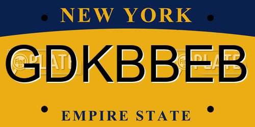 GDKBBEB New York License Plate