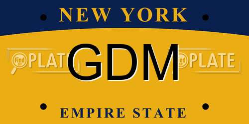 GDM New York License Plate