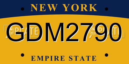 GDM2790 New York License Plate