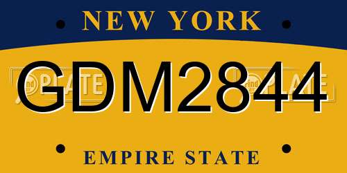 GDM2844 New York License Plate
