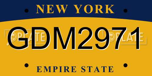 GDM2971 New York License Plate