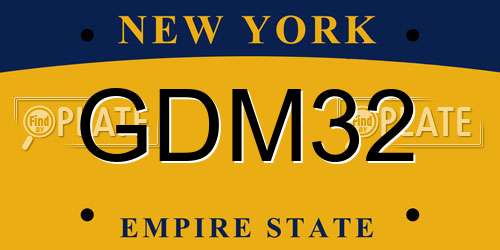 GDM32 New York License Plate