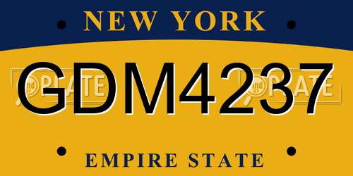 GDM4237 New York License Plate