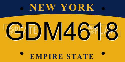 GDM4618 New York License Plate