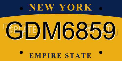 GDM6859 New York License Plate