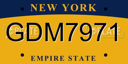 GDM7971 New York License Plate