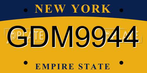 GDM9944 New York License Plate