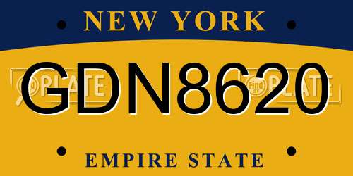 GDN8620 New York License Plate