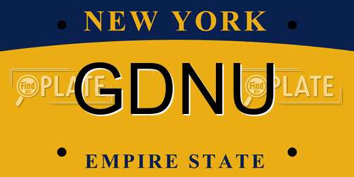 GDNU New York License Plate