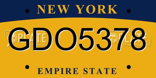 GDO5378 New York License Plate