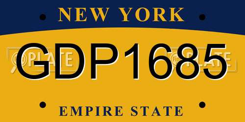 GDP1685 New York License Plate