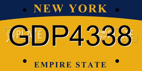GDP4338 New York License Plate