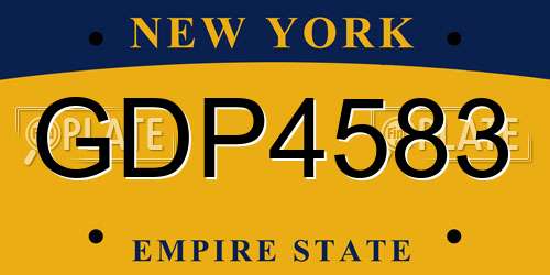 GDP4583 New York License Plate