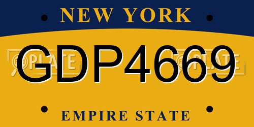 GDP4669 New York License Plate