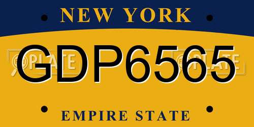 GDP6565 New York License Plate