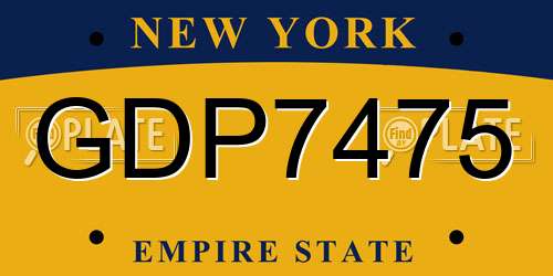 GDP7475 New York License Plate