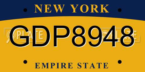 GDP8948 New York License Plate