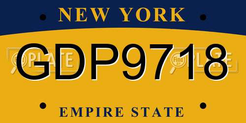 GDP9718 New York License Plate