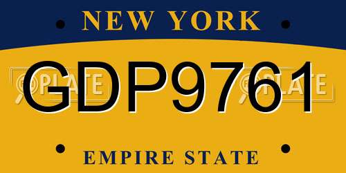 GDP9761 New York License Plate