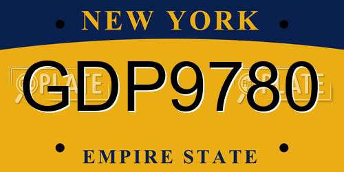 GDP9780 New York License Plate