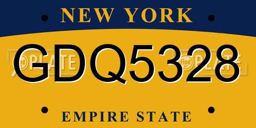 GDQ5328 New York License Plate