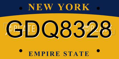 GDQ8328 New York License Plate