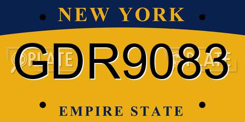 GDR9083 New York License Plate
