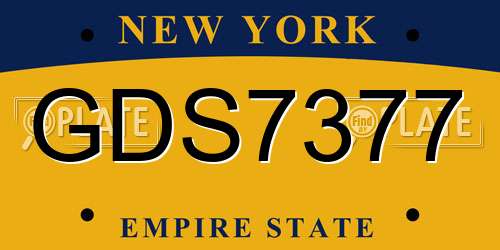 GDS7377 New York License Plate