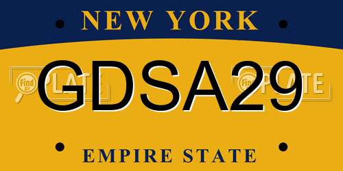 GDSA29 New York License Plate