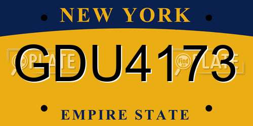 GDU4173 New York License Plate