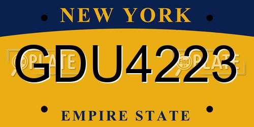 GDU4223 New York License Plate
