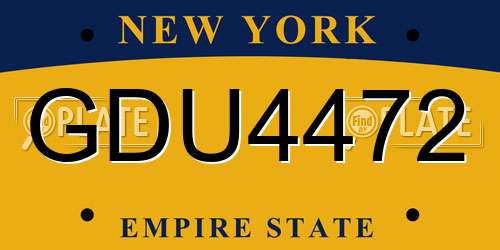 GDU4472 New York License Plate