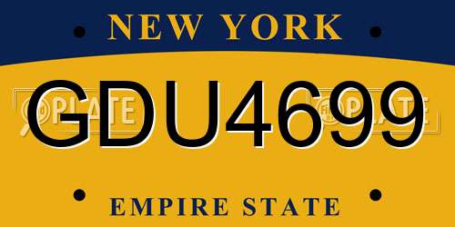 GDU4699 New York License Plate