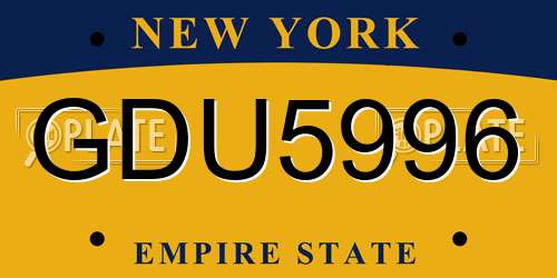 GDU5996 New York License Plate