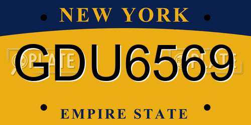 GDU6569 New York License Plate