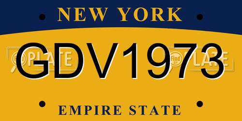 GDV1973 New York License Plate