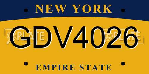 GDV4026 New York License Plate