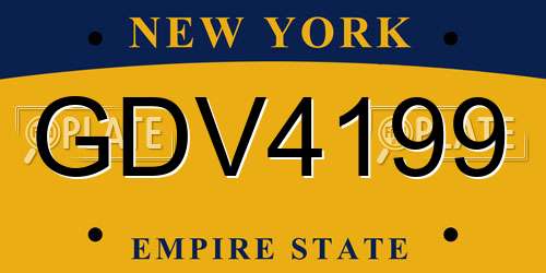 GDV4199 New York License Plate