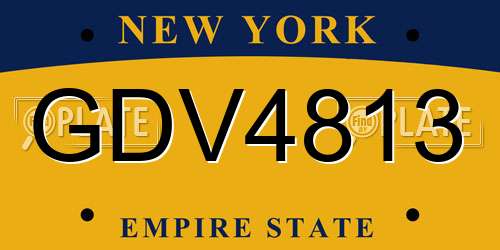 GDV4813 New York License Plate