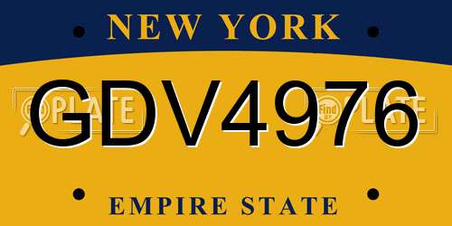 GDV4976 New York License Plate