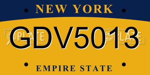 GDV5013 New York License Plate