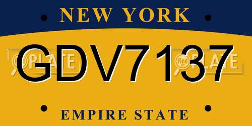 GDV7137 New York License Plate