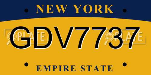 GDV7737 New York License Plate