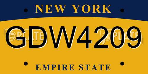 GDW4209 New York License Plate