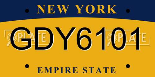 GDY6101 New York License Plate