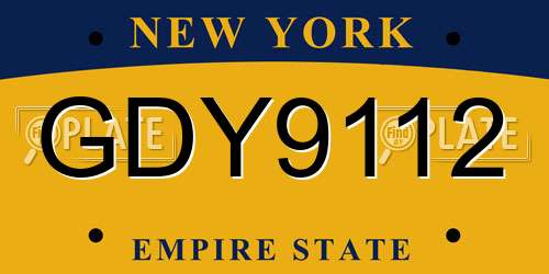 GDY9112 New York License Plate