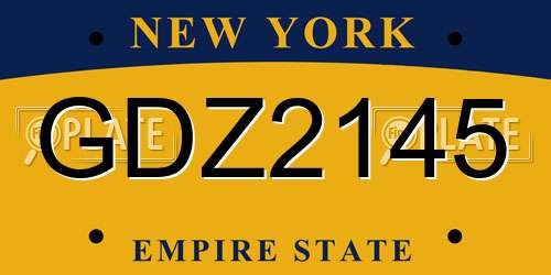 GDZ2145 New York License Plate