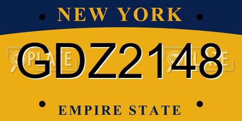 GDZ2148 New York License Plate